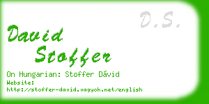 david stoffer business card